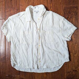 Madewell Breezewoven Beachside Shirttail Top Womens MED White
